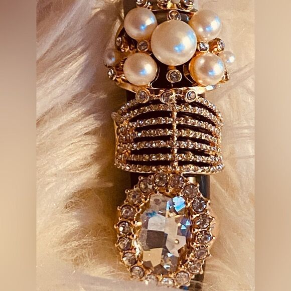 Gold Mix Pave & Pearls Ring Set Size 9 - Picture 2 of 12